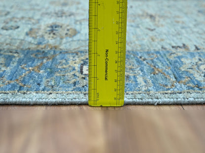 Agra Oushak / Peshawar hand-knotted wool runner in Blue, 2'8" x 16'1", SKU O076128