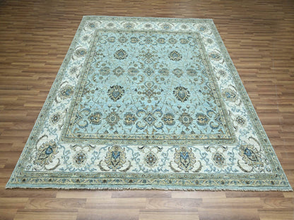 Agra Oushak / Peshawar hand-knotted wool rug in Blue, 8'0" x 8'1", SKU O076134