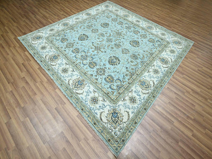 Agra Oushak / Peshawar hand-knotted wool rug in Blue, 8'0" x 8'1", SKU O076134