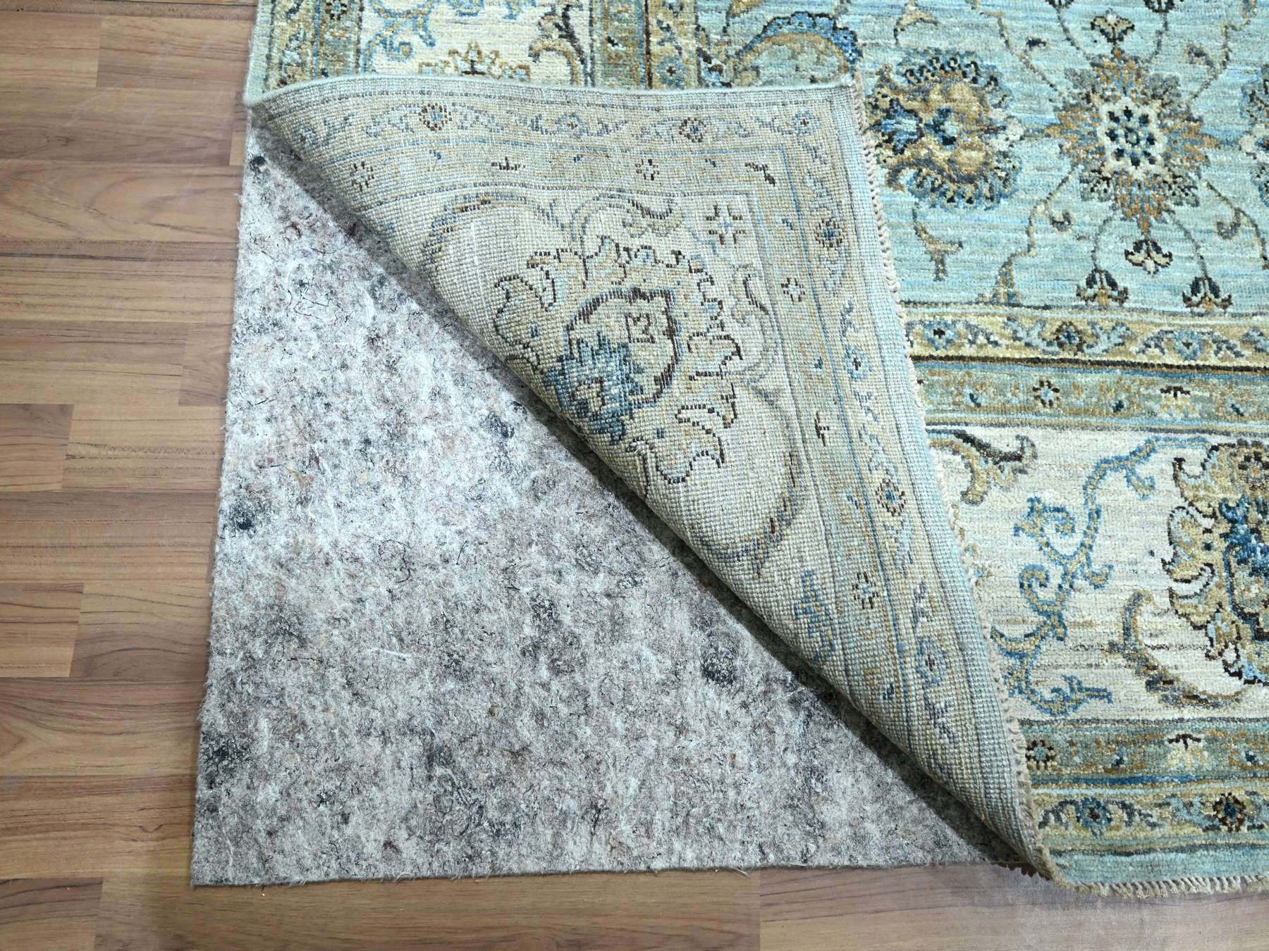 Agra Oushak / Peshawar hand-knotted wool rug in Blue, 8'0" x 8'1", SKU O076134