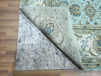 Agra Oushak / Peshawar hand-knotted wool rug in Blue, 8'0" x 8'1", SKU O076134