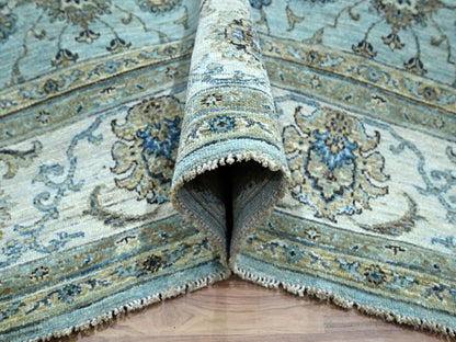 Agra Oushak / Peshawar hand-knotted wool rug in Blue, 8'0" x 8'1", SKU O076134