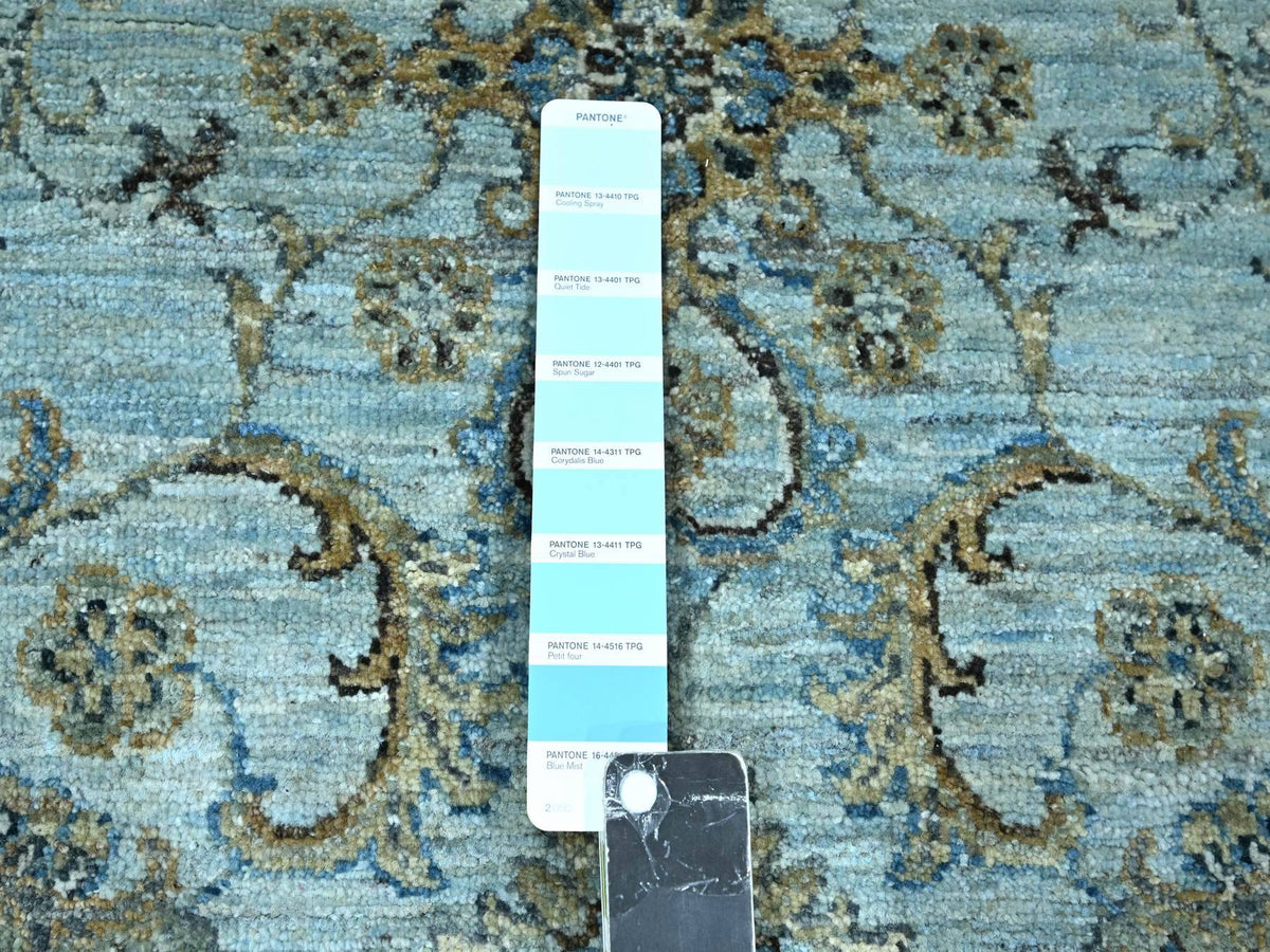 Agra Oushak / Peshawar hand-knotted wool rug in Blue, 8'0" x 8'1", SKU O076134