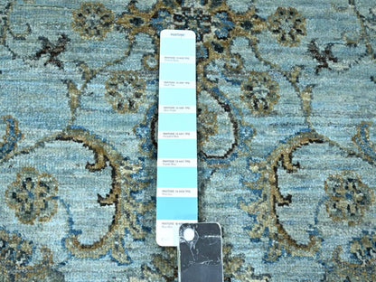 Agra Oushak / Peshawar hand-knotted wool rug in Blue, 8'0" x 8'1", SKU O076134