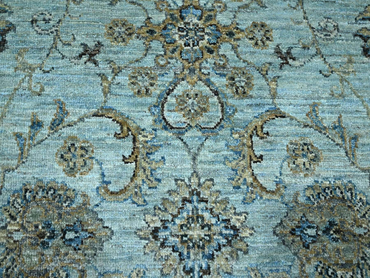 Agra Oushak / Peshawar hand-knotted wool rug in Blue, 8'0" x 8'1", SKU O076134