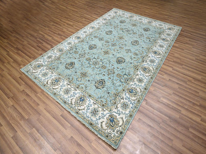 Agra Oushak / Peshawar hand-knotted wool rug in Blue, 5'11" x 9'1", SKU O076137