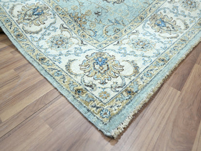 Agra Oushak / Peshawar hand-knotted wool rug in Blue, 5'11" x 9'1", SKU O076137