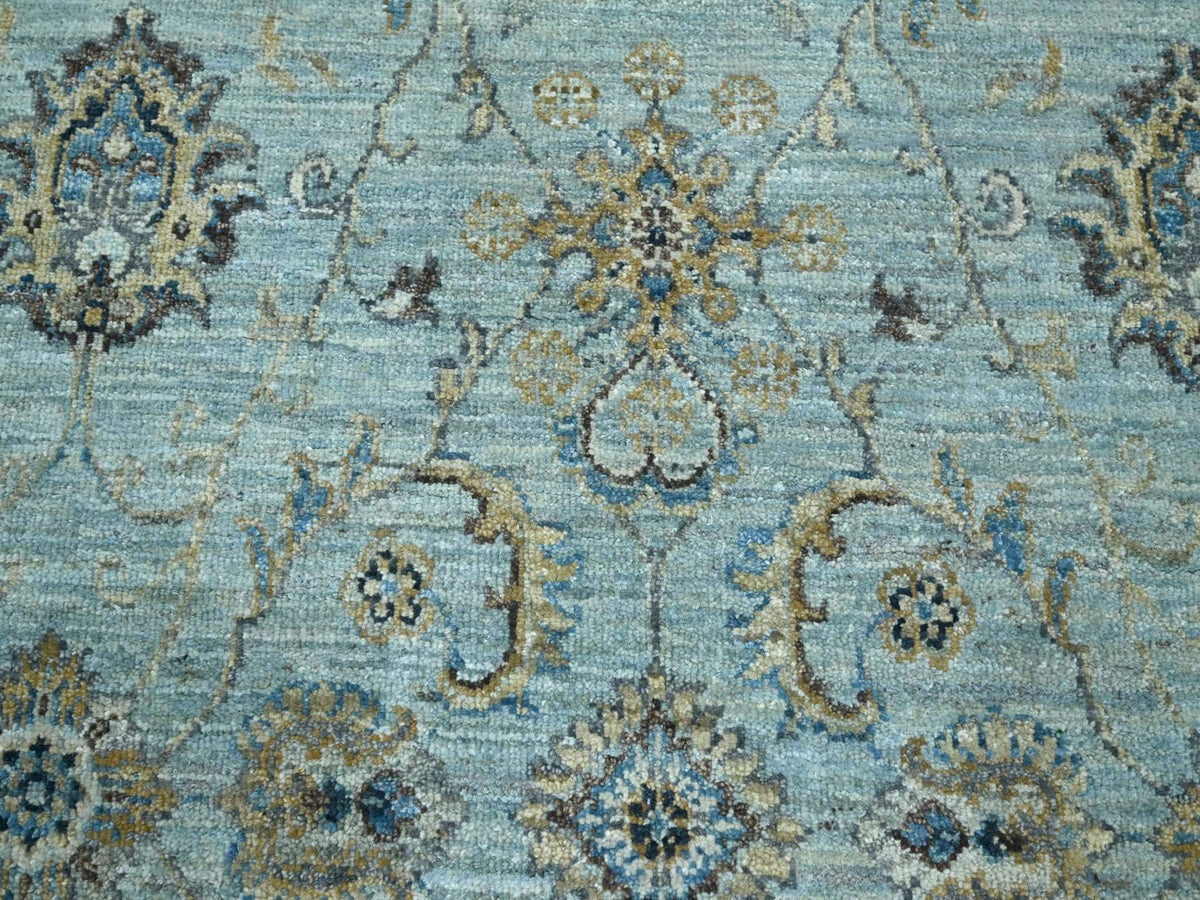Agra Oushak / Peshawar hand-knotted wool rug in Blue, 5'11" x 9'1", SKU O076137