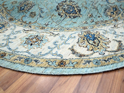 Agra Oushak / Peshawar hand-knotted wool rug in Blue, 7'0" x 7'0", SKU O076138