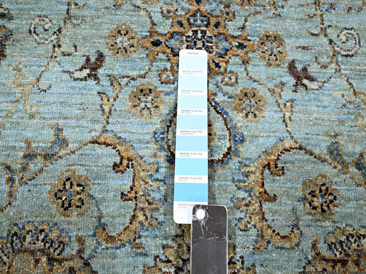 Agra Oushak / Peshawar hand-knotted wool rug in Blue, 7'0" x 7'0", SKU O076138