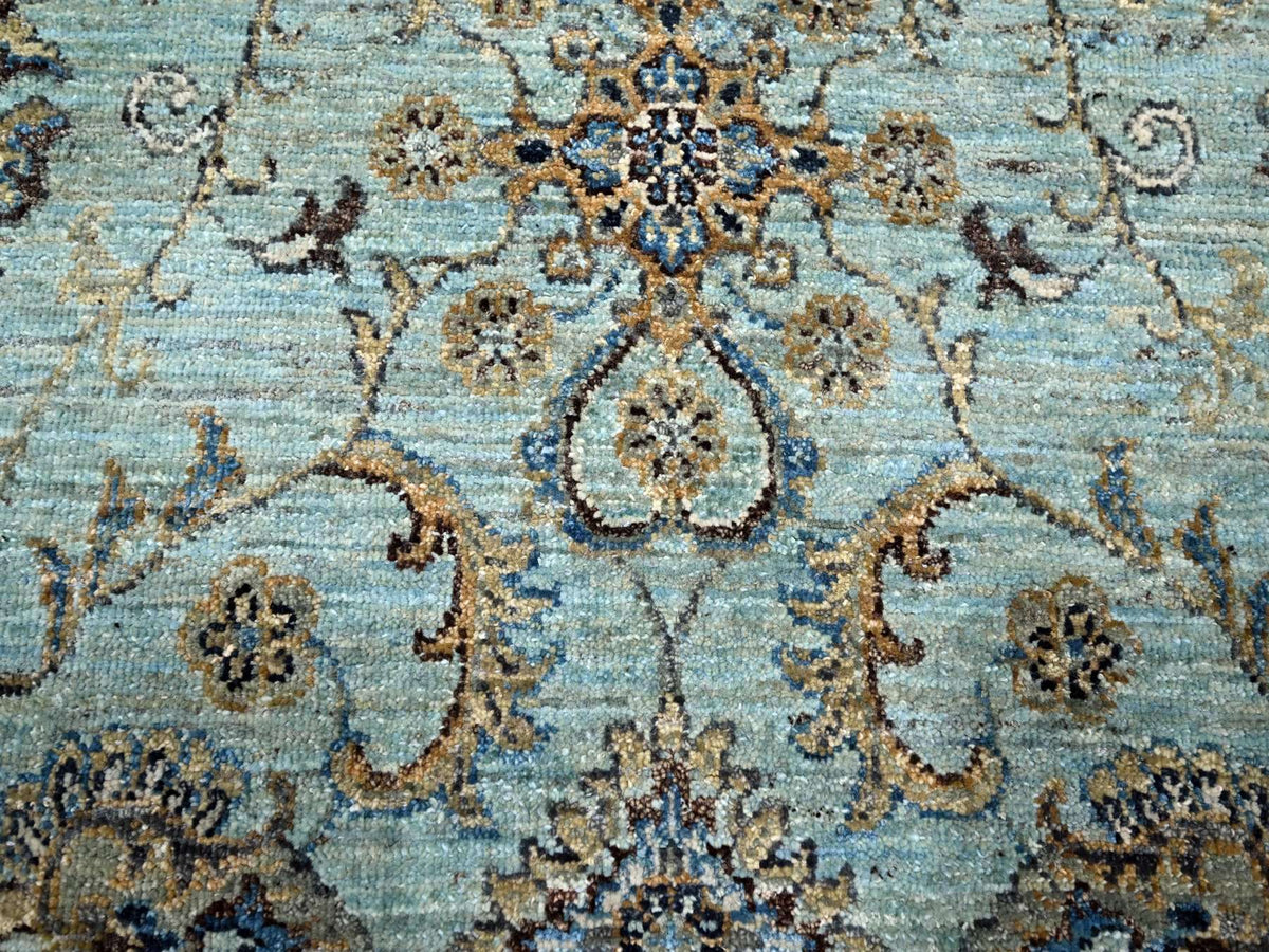 Agra Oushak / Peshawar hand-knotted wool rug in Blue, 7'0" x 7'0", SKU O076138