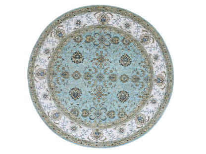 Agra Oushak / Peshawar hand-knotted wool rug in Blue, 7'11" x 8'0", SKU O076140