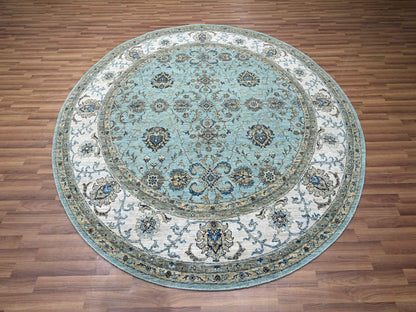 Agra Oushak / Peshawar hand-knotted wool rug in Blue, 7'11" x 8'0", SKU O076140