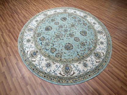 Agra Oushak / Peshawar hand-knotted wool rug in Blue, 7'11" x 8'0", SKU O076140