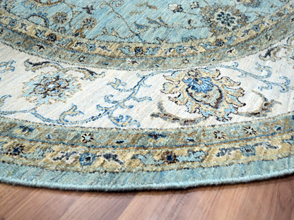 Agra Oushak / Peshawar hand-knotted wool rug in Blue, 7'11" x 8'0", SKU O076140