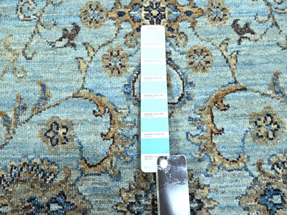 Agra Oushak / Peshawar hand-knotted wool rug in Blue, 7'11" x 8'0", SKU O076140