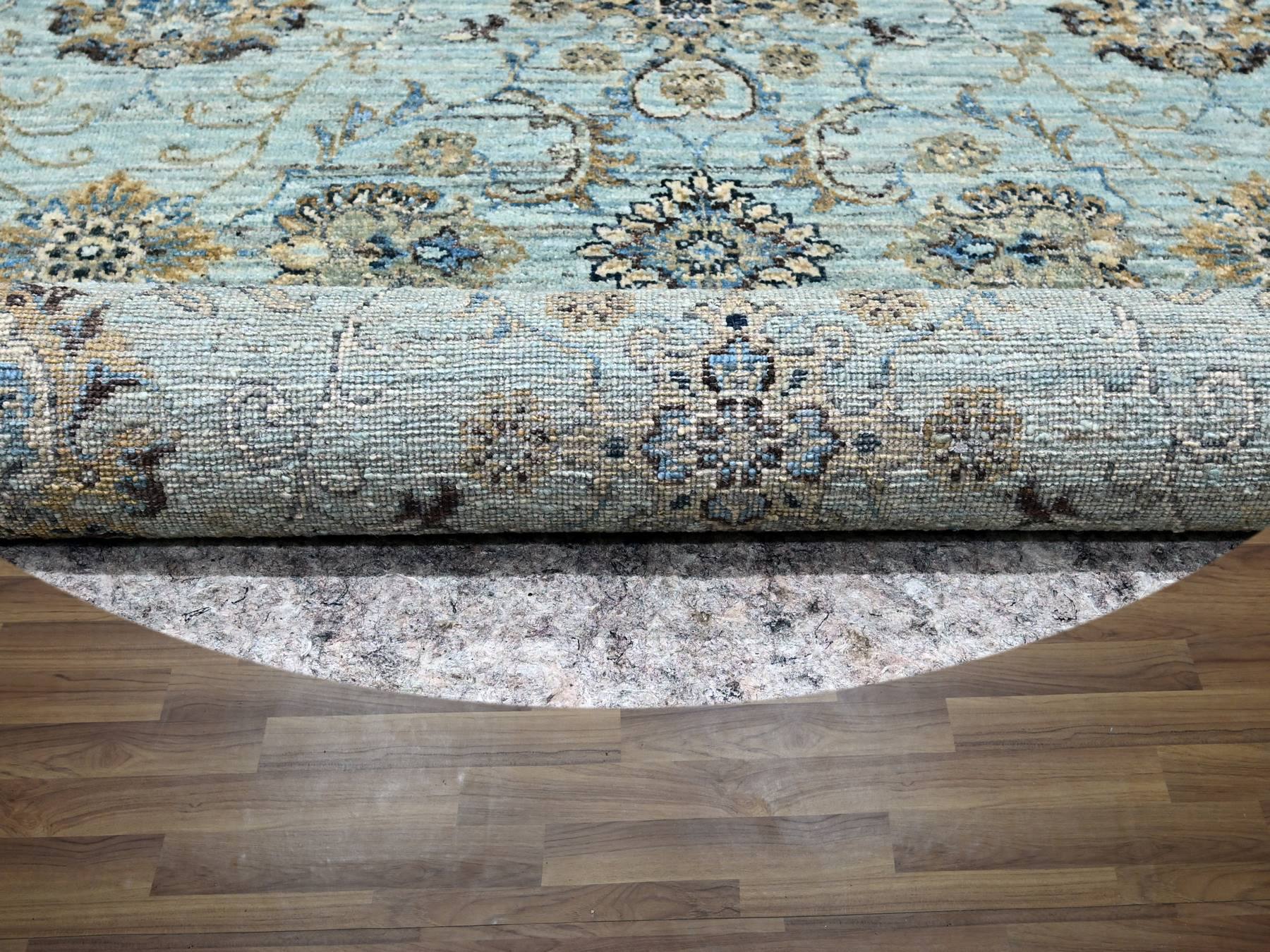 Agra Oushak / Peshawar hand-knotted wool rug in Blue, 7'1" x 7'2", SKU O076143