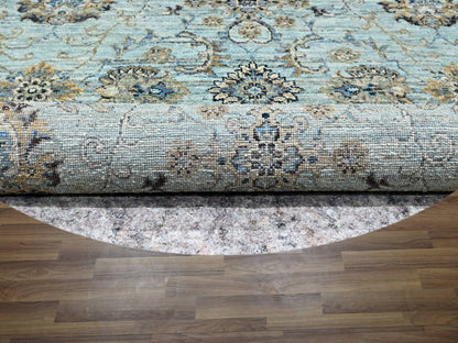 Agra Oushak / Peshawar hand-knotted wool rug in Blue, 7'1" x 7'2", SKU O076143