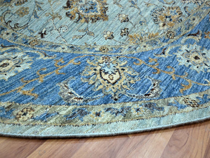 Agra Oushak / Peshawar hand-knotted wool rug in Blue, 7'1" x 7'2", SKU O076143