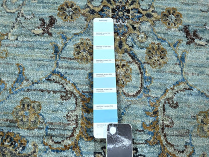 Agra Oushak / Peshawar hand-knotted wool rug in Blue, 7'1" x 7'2", SKU O076143