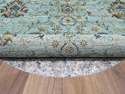 Agra Oushak / Peshawar hand-knotted wool rug in Blue, 7'1" x 7'1", SKU O076144