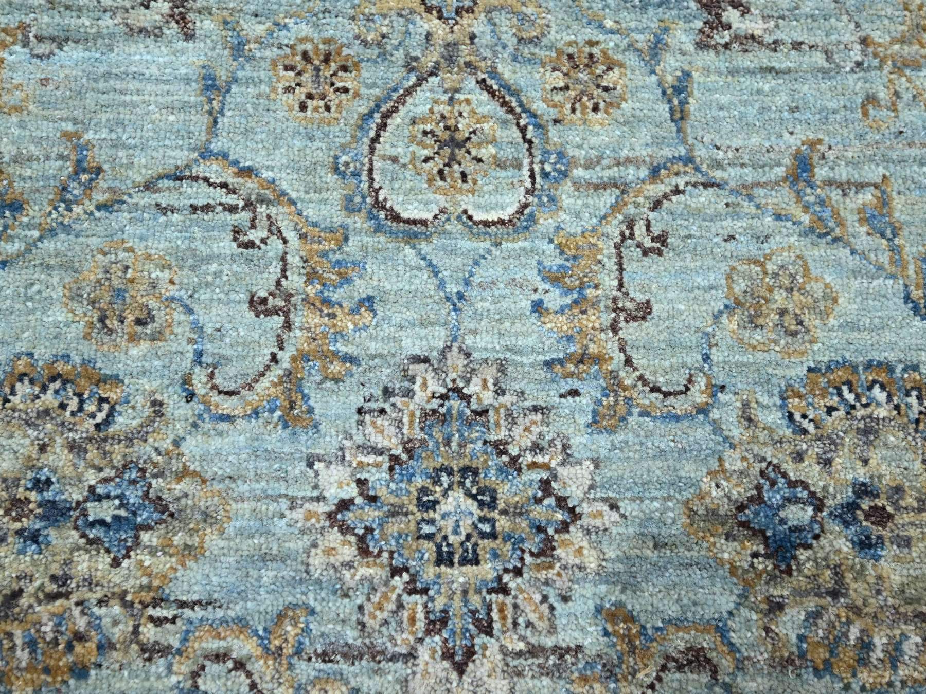 Agra Oushak / Peshawar hand-knotted wool rug in Blue, 7'1" x 7'1", SKU O076144