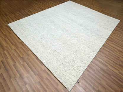 Ivory 8'2" x 10'0" Modern and Contemporary Hand knotted Wool Rug - Sku: O076147