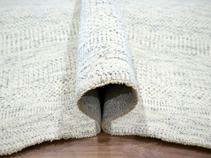 Ivory 8'2" x 10'0" Modern and Contemporary Hand knotted Wool Rug - Sku: O076147
