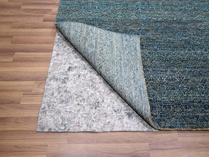 Modern / Contemporary hand-knotted wool rug in Blue, 9'0" x 12'1", SKU O076148