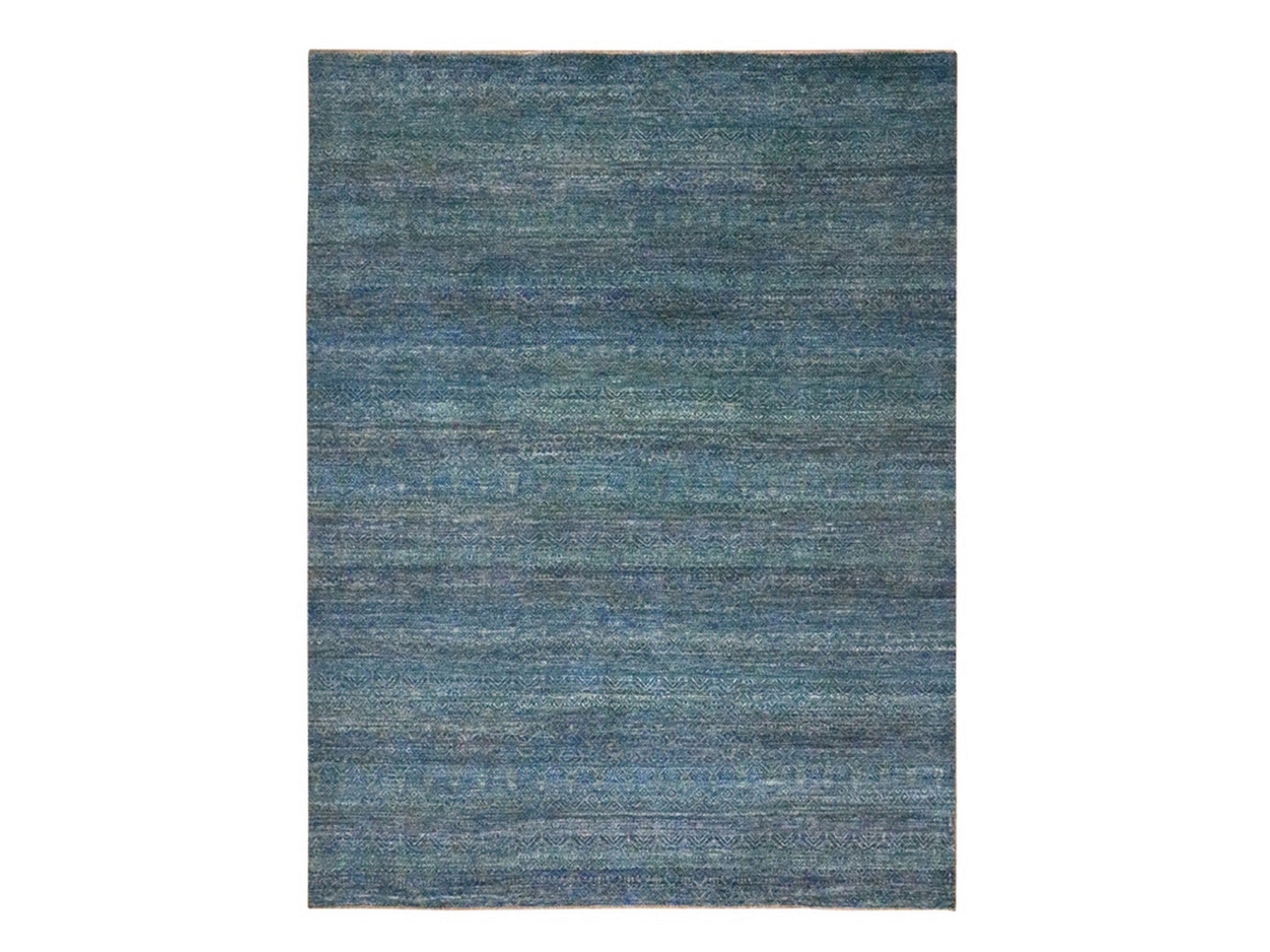 Modern / Contemporary hand-knotted wool rug in Blue, 9'0" x 11'10", SKU O076149
