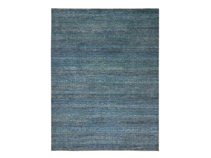 Modern / Contemporary hand-knotted wool rug in Blue, 9'0" x 11'10", SKU O076149
