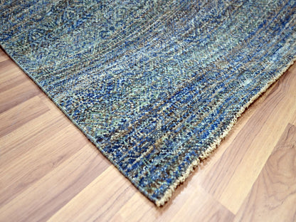 Modern / Contemporary hand-knotted wool rug in Blue, 9'0" x 11'10", SKU O076149