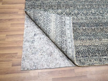 Grey 9'1" x 12'1" Modern / Contemporary Hand knotted Wool Rug - Sku: O076150