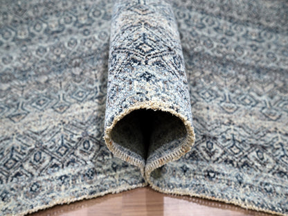 Grey 9'1" x 12'1" Modern / Contemporary Hand knotted Wool Rug - Sku: O076150