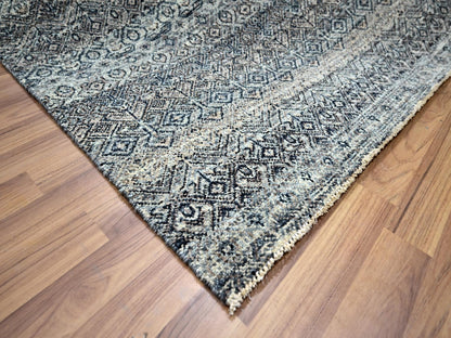 Grey 9'1" x 12'1" Modern / Contemporary Hand knotted Wool Rug - Sku: O076150