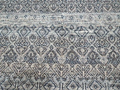 Grey 9'1" x 12'1" Modern / Contemporary Hand knotted Wool Rug - Sku: O076150