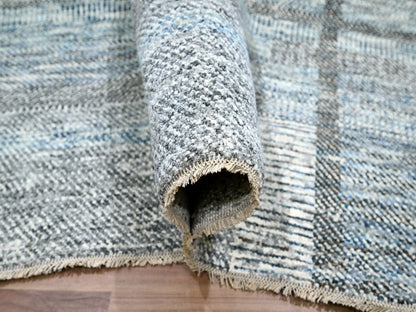 Blue 9'0" x 12'1" Modern and Contemporary Hand knotted Wool Rug - Sku: O076152