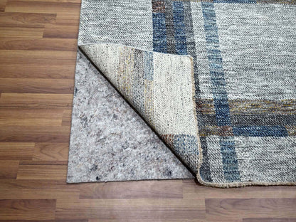 Ivory 9'0" x 12'1" Modern and Contemporary Hand knotted Wool Rug - Sku: O076153