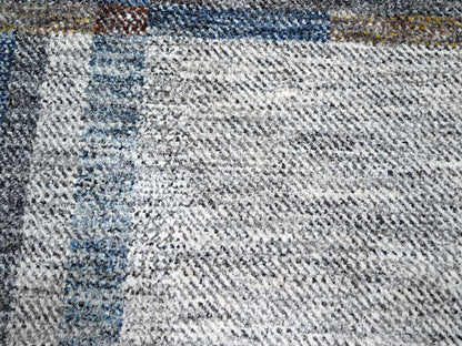 Ivory 9'0" x 12'1" Modern and Contemporary Hand knotted Wool Rug - Sku: O076153
