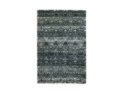 Grey 2'0" x 3'0" Modern / Contemporary Hand knotted Wool Rug - Sku: O076157