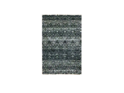 Grey 2'0" x 2'11" Modern / Contemporary Hand knotted Wool Rug - Sku: O076158