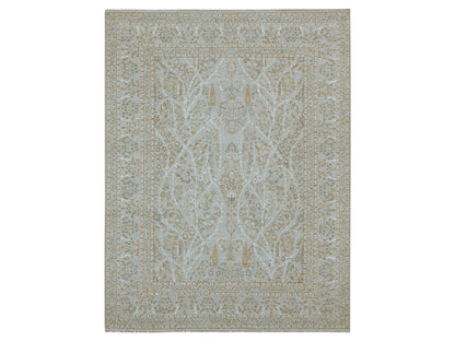 Fine Oriental hand-knotted wool rug in Gray, 9'2" x 12' — SKU O076160