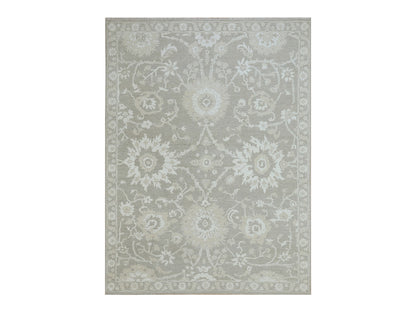 Mahal Oushak hand-knotted wool rug in Gray, 9'1" x 12'3" — SKU O076163
