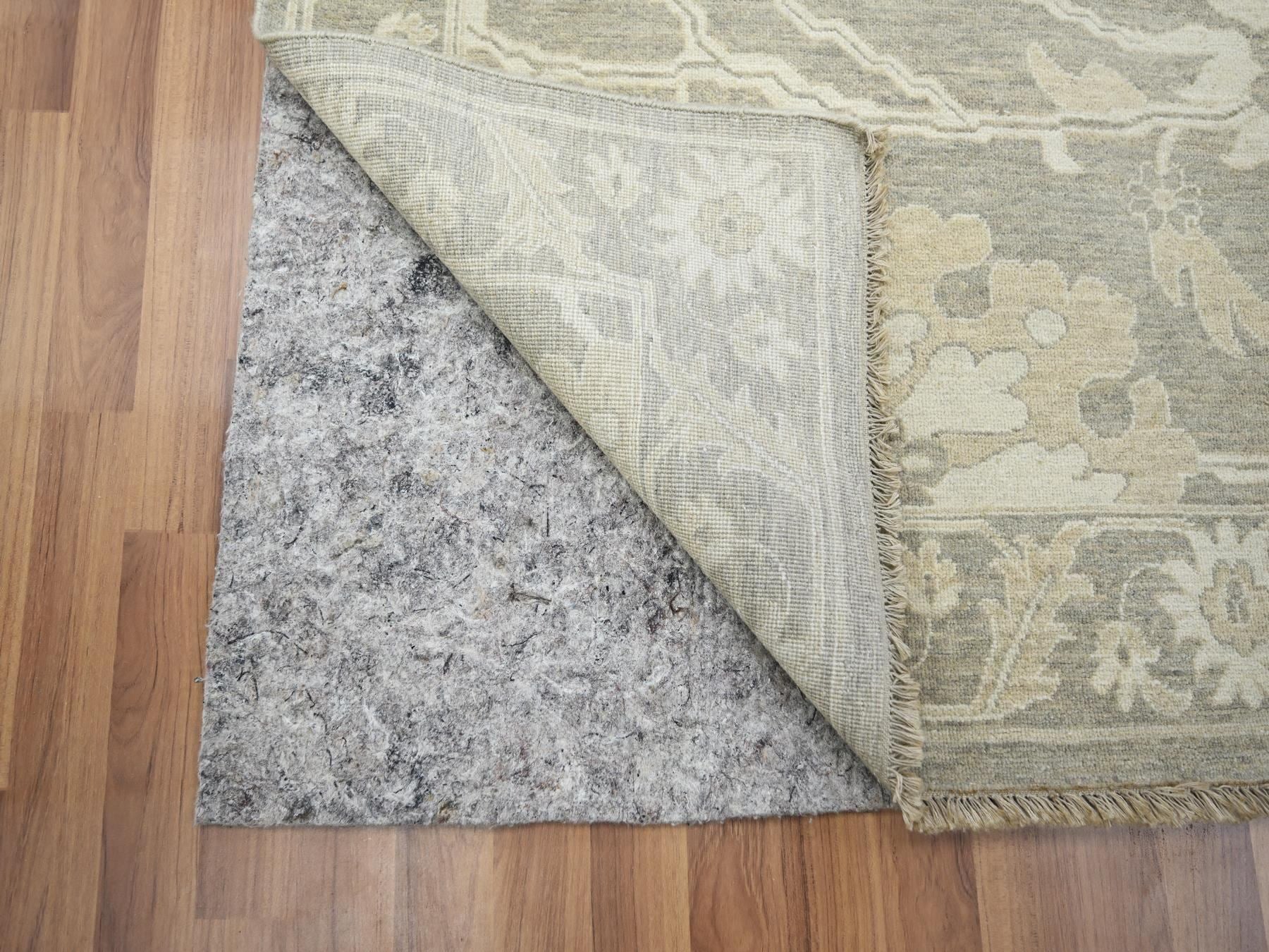 Mahal Oushak hand-knotted wool rug in Gray, 9'1" x 12'3" — SKU O076163 (view 4)