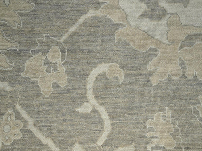 Mahal Oushak hand-knotted wool rug in Gray, 9'1" x 12'3" — SKU O076163 (view 8)