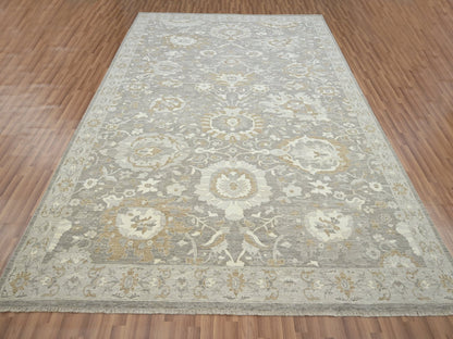Mahal Oushak hand-knotted wool rug in Gray, 8'11" x 11'10" — SKU O076164 (view 2)