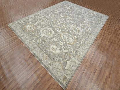 Mahal Oushak hand-knotted wool rug in Gray, 8'11" x 11'10" — SKU O076164 (view 3)