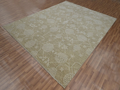 Brown 8'1" x 10'1" Oushak / Peshawar Hand knotted Wool Rug - Sku: O076166