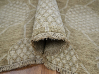 Brown 8'1" x 10'1" Oushak / Peshawar Hand knotted Wool Rug - Sku: O076166