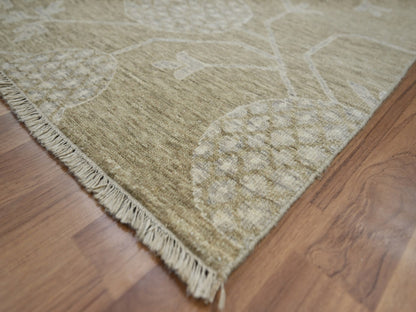 Brown 8'1" x 10'1" Oushak / Peshawar Hand knotted Wool Rug - Sku: O076166